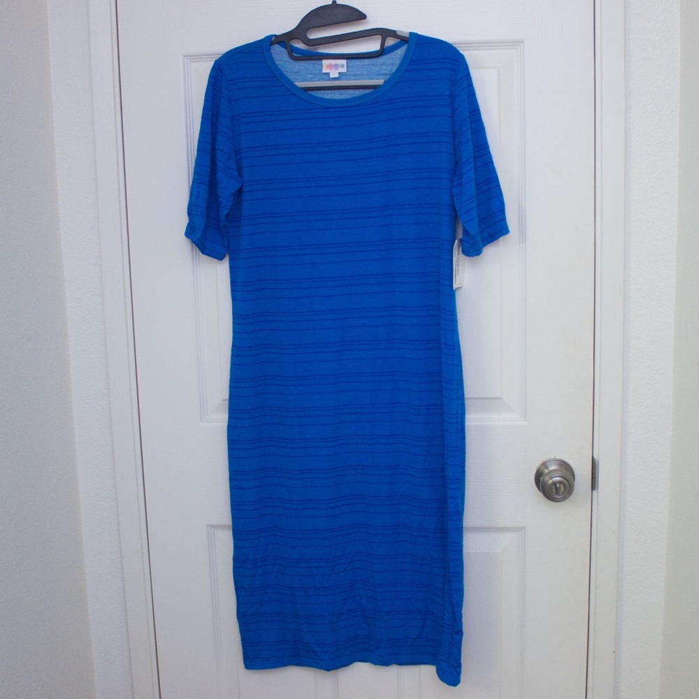Lularoe blue Julia Dress sz L